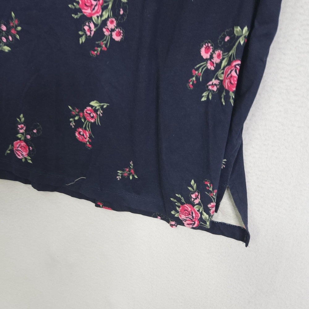 Woman Within Top T-Shirt Womens Blue Size 3X Short Sleeve Pullover Floral - Picture 3 of 11